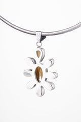 Cowrie Shell, Moonstone & Opal Pendant Necklace, 925 Sterling Silver, Mandala Setting, Crown Chakra Jewelry, Unique Spiritual Gift