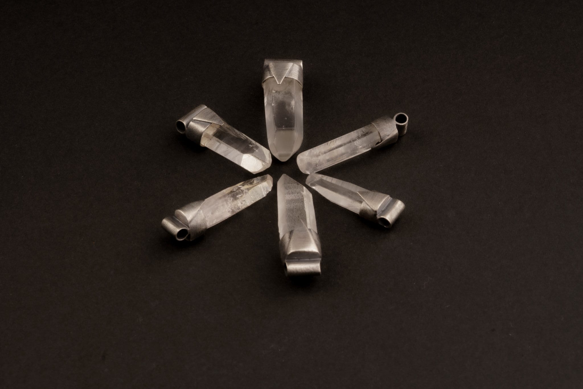 Speciality Durzi inclusion Himalayan Quartz specimen - Stack Pendant textured & oxidised - 925 sterling silver - Crystal Necklace