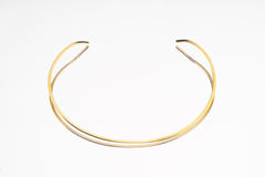 Simple Gold Plated Solid Brass Neck Cuff, Golden Neck Collar, Square Open Neck Choker, Sleek Minimalist Necklace Cuff ple