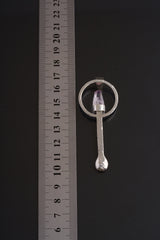 Spice / Ceremonial Spoon - Vera Cruz Amethyst Quartz Point - 925 Cast Silver - Unique Hammer Textured - Crystal Pendant Necklace -