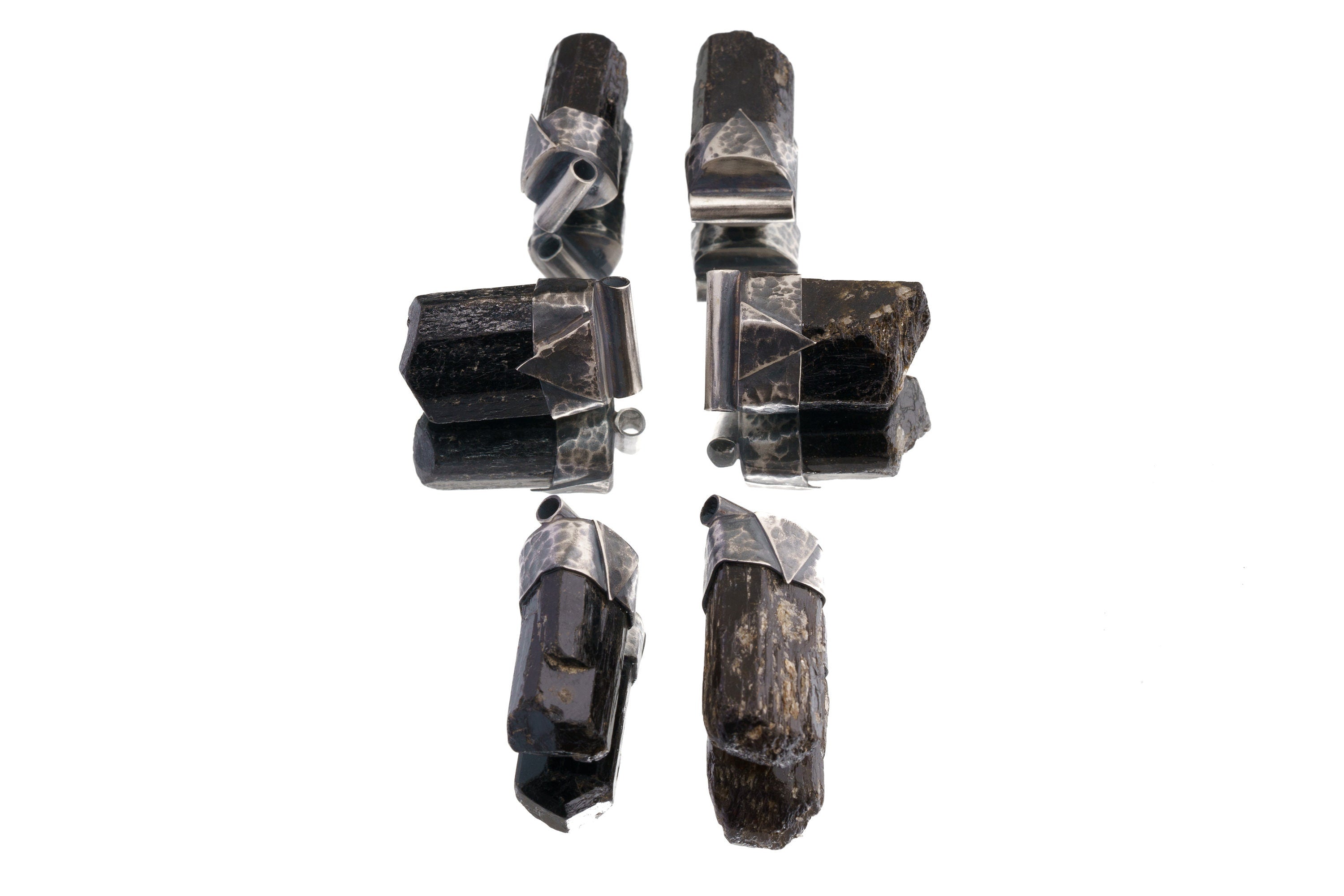 Big Himalayan Terminated Black Dravite Tourmaline Stack Pendant, Textured & Oxidized Sterling Silver, Root Chakra, Unique Gift- No. 23