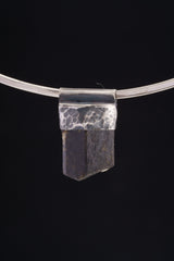 Big Himalayan Terminated Black Dravite Tourmaline Stack Pendant, Textured & Oxidized Sterling Silver, Root Chakra, Unique Gift- No. 23