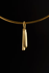 Beautiful Small Himalayan Quartz Twin Specimen - Gold plated Brass Cast Replica - Necklace Pendant