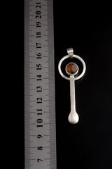 Mexican Amber - Small Spice Spoon - Solid 925 Cast Silver - Crystal Pendant Necklace