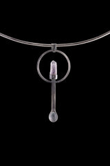 Lemurian Twin Vera Cruz Amethyst - Ceremonial Spoon - 925 Cast Silver - Oxidised Brush Textured