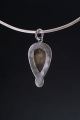 Grounding Australian Mookaite and Fiery Ethiopian Opal Pendant - Oxidised Sterling Silver with Sun Ray Details
