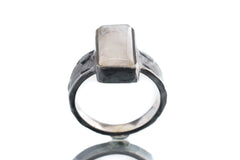 Rectangular Blue Moonstone - Unisex/Men - Size 8 US - Large Sterling Silver Ring