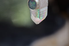 Opal/Angel Aura Quartz & Opal Doublet - High Shine Sterling Silver Crystal Pendant - NO/02