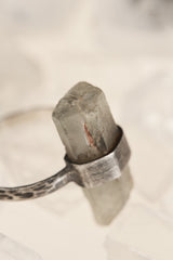 Textured & Oxidized Sterling Silver Torrington Ring with Raw Australian Aquamarine, Size 5 1/2,Pisces Zodiac, Emotional Balance- NO/12