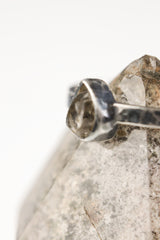 Lustrous Luminary - Sterling Silver Ring with Herkimer Diamond - Size 6 US - NO/01