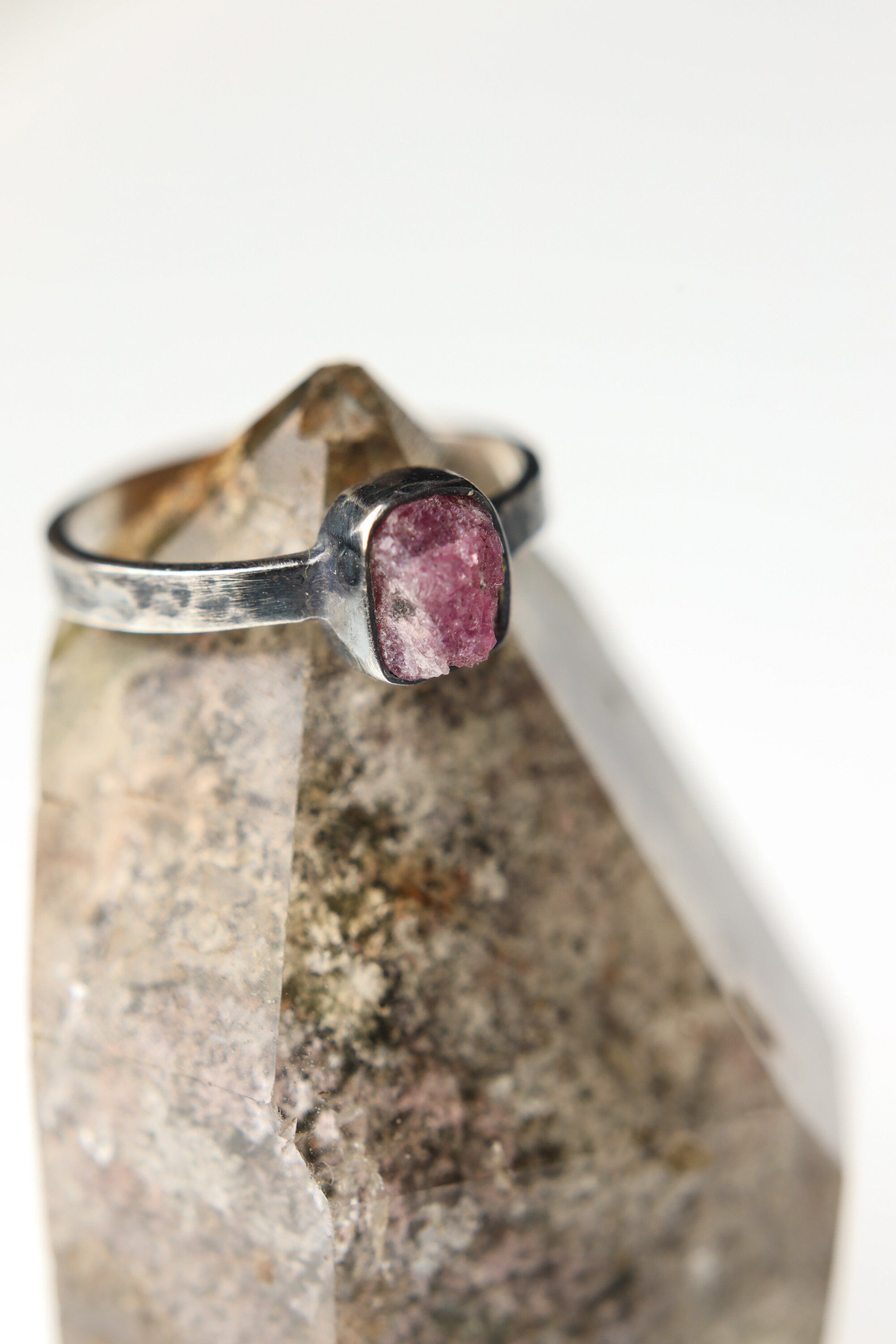 Eternal Blush - Sterling Silver Ring with Pink Tourmaline - Size 5 US - NO/07