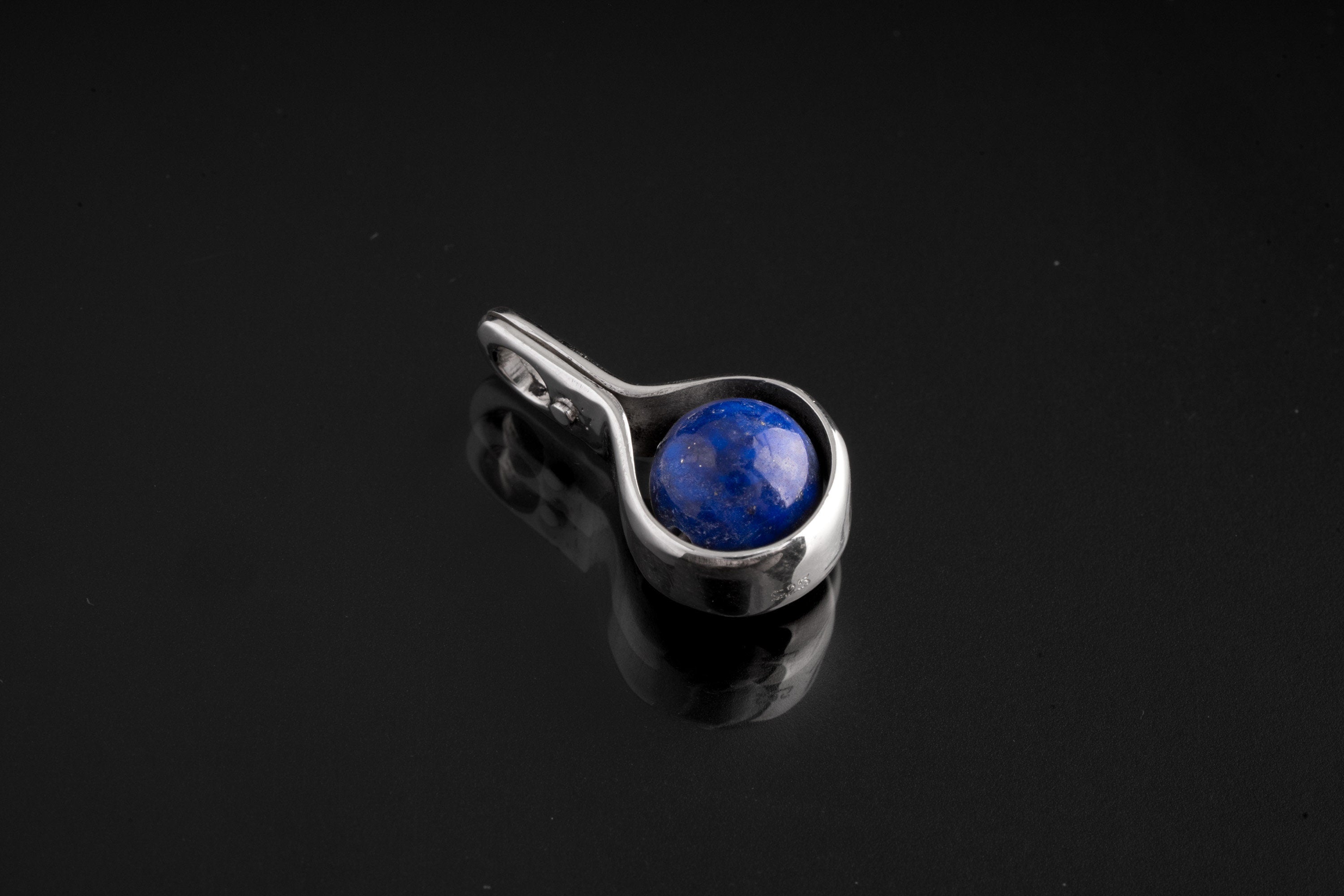 Lapis Lazuli Orbit Pendant, Sterling Silver, Third Eye Chakra, Sagittarius Zodiac, Intuition and Wisdom, Unique Gift