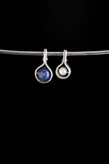 Lapis Lazuli Orbit Pendant, Sterling Silver, Third Eye Chakra, Sagittarius Zodiac, Intuition and Wisdom, Unique Gift