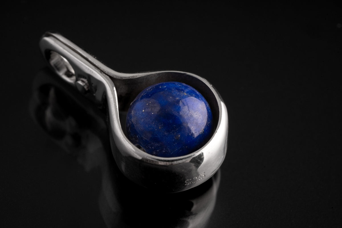 Lapis Lazuli Orbit Pendant, Sterling Silver, Third Eye Chakra, Sagittarius Zodiac, Intuition and Wisdom, Unique Gift