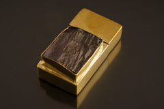 A Harmonious Blend of Utility and Enchantment: Antique Matchbox adorned with Amethyst - Polished Cast Brass Matchbox