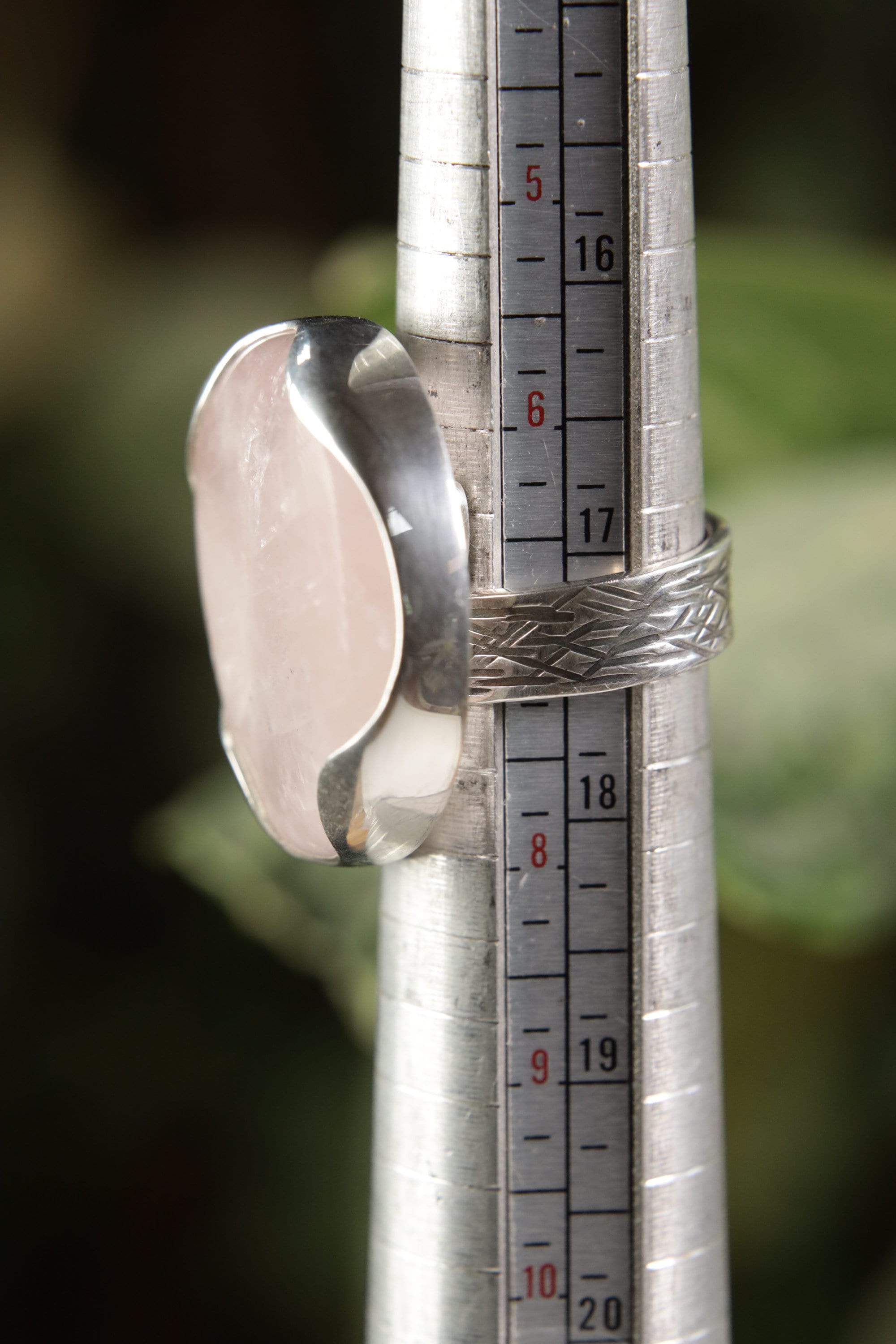 A Sturdy Embrace of Gentle Love: Adjustable Sterling Silver Ring with Raw Rose Quartz - Unisex - Size 5-10 US