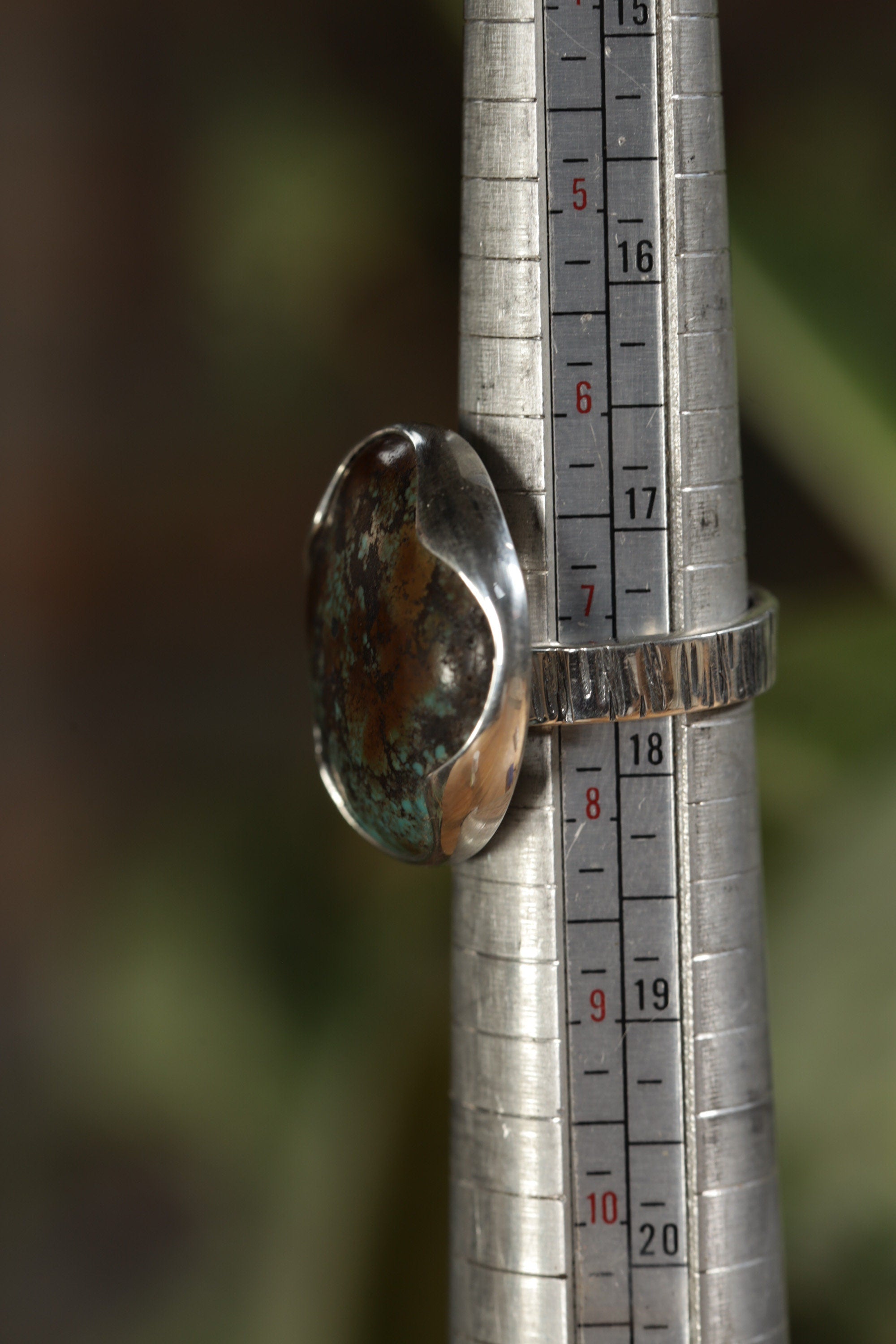 Himalayan Serenity: Adjustable Sterling Silver Ring with Himalayan Turquoise - Unisex - Size 5-10 US