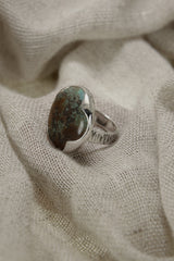 Himalayan Serenity: Adjustable Sterling Silver Ring with Himalayan Turquoise - Unisex - Size 5-10 US