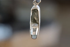 Luminous Peak: Sterling Silver Pendant with Himalayan Chlorite Quartz and Opal - High Shine & Sand Textured - NO/07