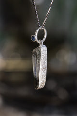 Sterling Silver Pendant with Himalayan Chlorite Quartz and Opal - High Shine & Sand Textured - NO/08