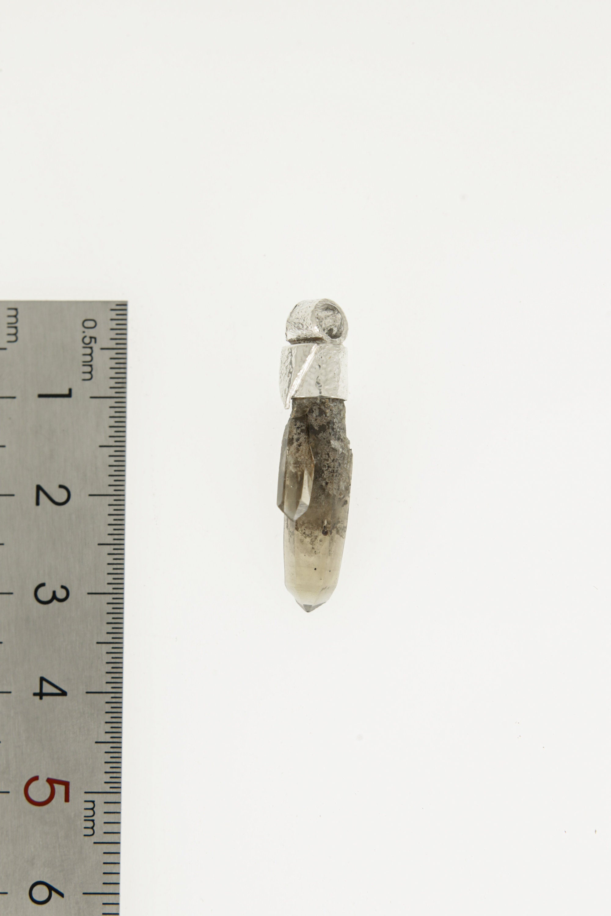Torrington Cathedral Twin Phantom Laser Citrine Quartz Point - Stack Pendant - Organic Textured 925 Sterling Silver - Crystal Necklace