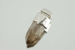 Small Torrington Cathedral Phantom Laser Citrine Quartz Point Stack Pendant, Organic Textured 925 Sterling Silver, Unique Gift