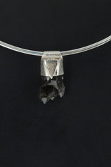 Australian Triple Terminated Morella Smoky Quartz Stack Pendant, Organic Textured Sterling Silver, Root Chakra, Protection, Unique Gift