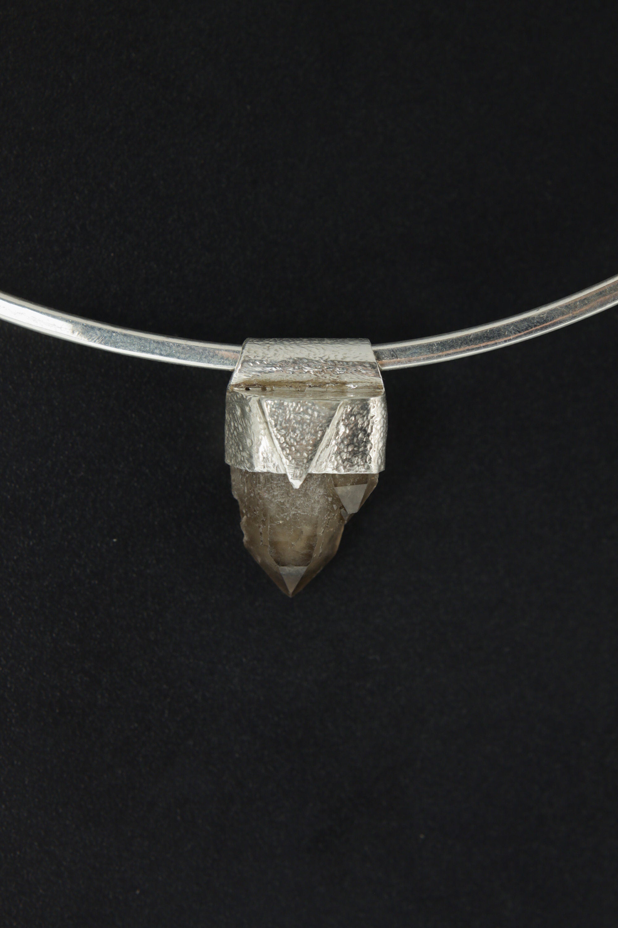 Torrington Twin Lemurian Citrine Point Stack Pendant, Organic Textured Sterling Silver, Solar Plexus Chakra, Leo, Abundance, Unique Gift