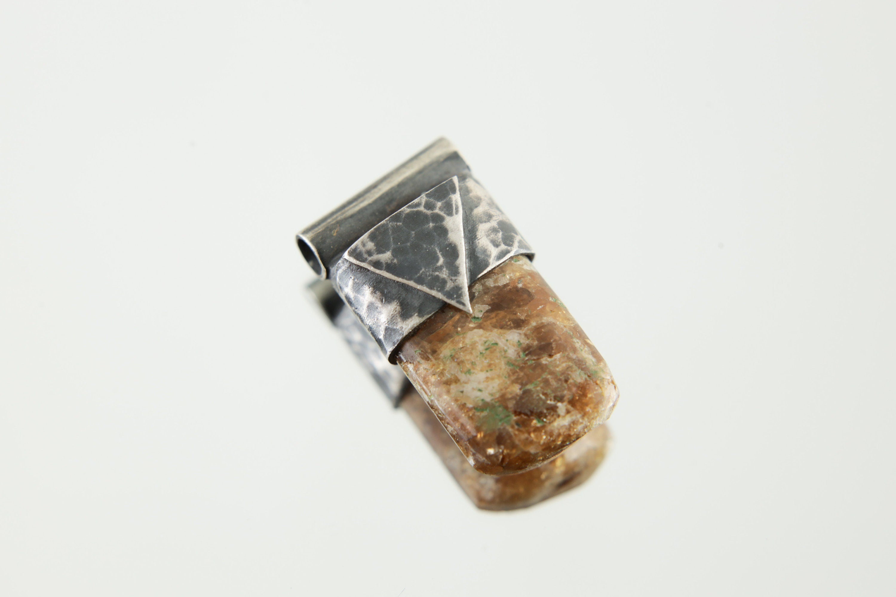 Polished Brown Himalayan Gem Dravite Tourmaline Specimen Pendant Stack Collection Charm Organic Textured Sterling Silver Crystal Necklace