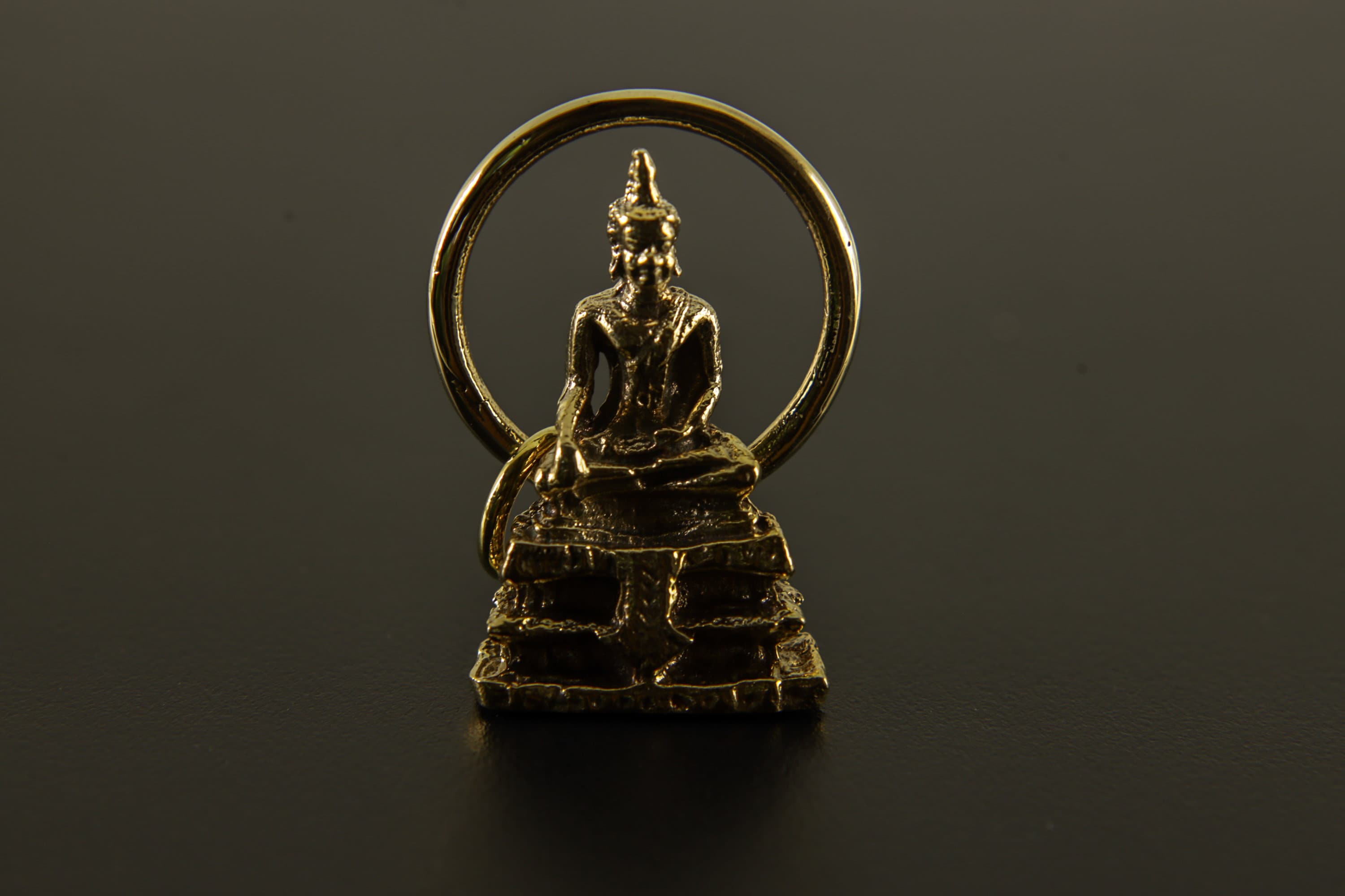 Gold Plated Brass Buddhist Pendant Necklace with Zenith Aureate Bodhi Talisman, Elegant Charm Symbolizing Wisdom and Serenity