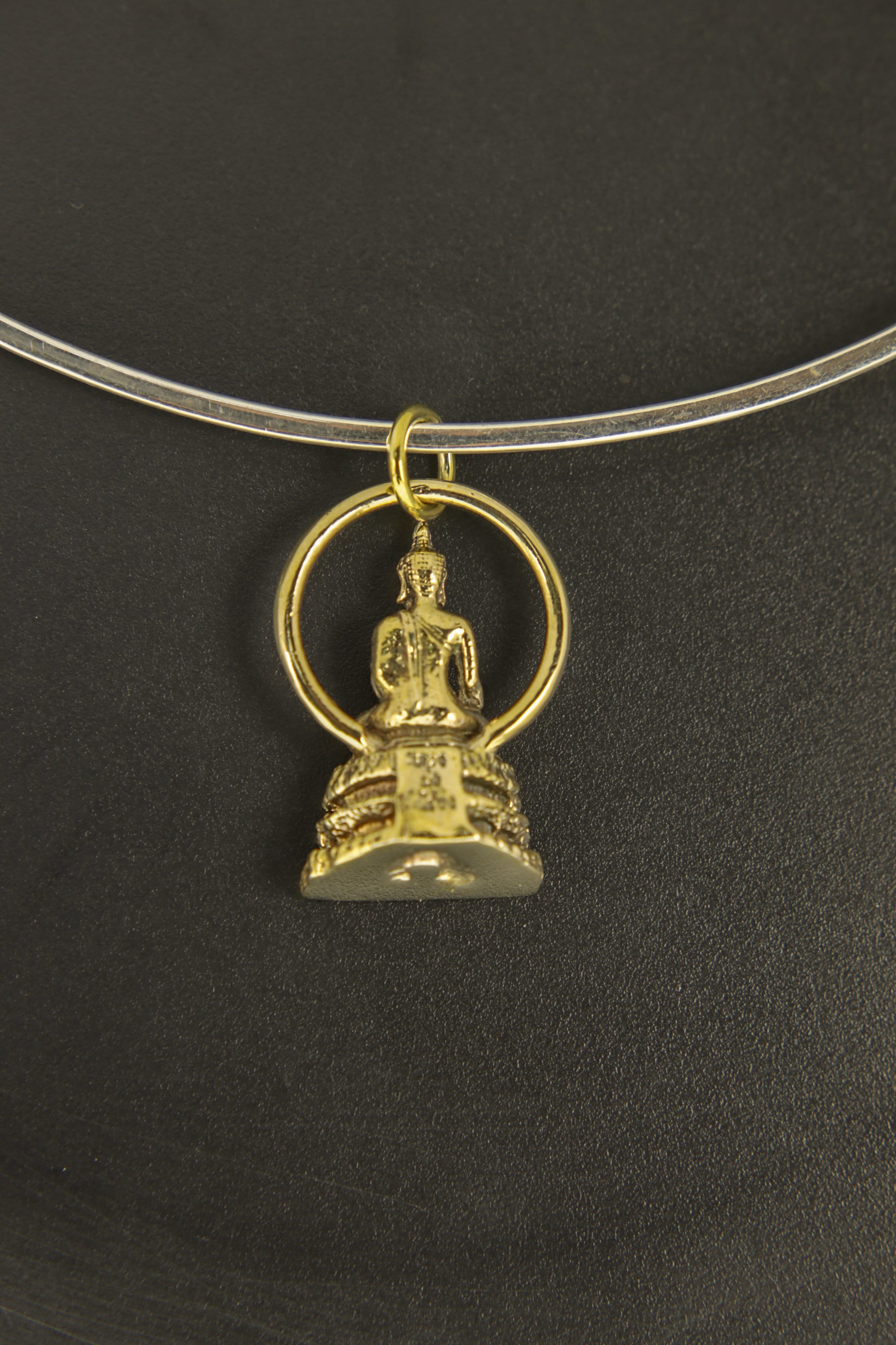 Gold Plated Brass Buddhist Pendant Necklace with Zenith Aureate Bodhi Talisman, Elegant Charm Symbolizing Wisdom and Serenity