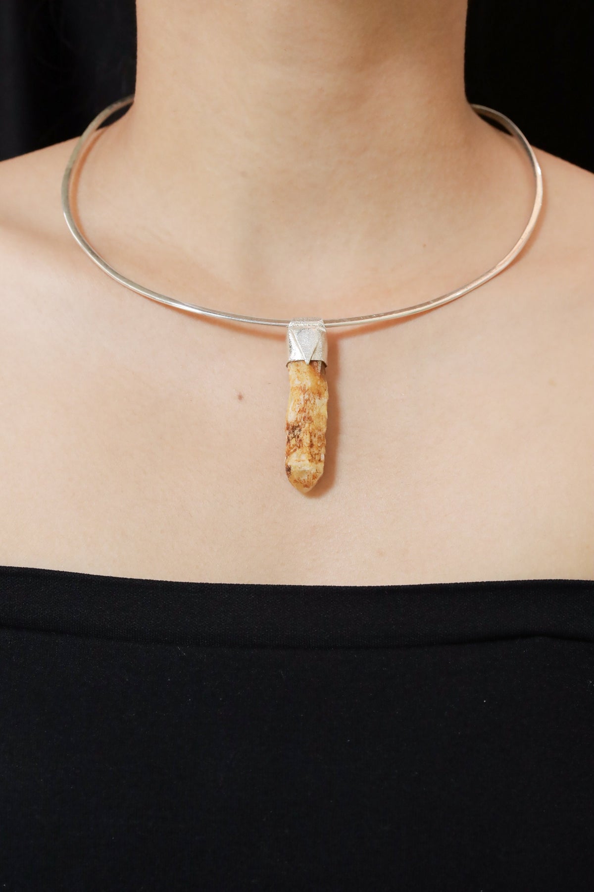 Australian Lithium Drusy Cathedral Candle Quartz Point - Stack Pendant - Organic Textured 925 Sterling Silver - Crystal Necklace