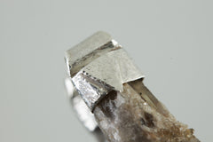 Torrington Cathedral Drusy Phantom Laser Citrine Quartz Point - Stack Pendant - Organic Textured 925 Sterling Silver - Crystal Necklace