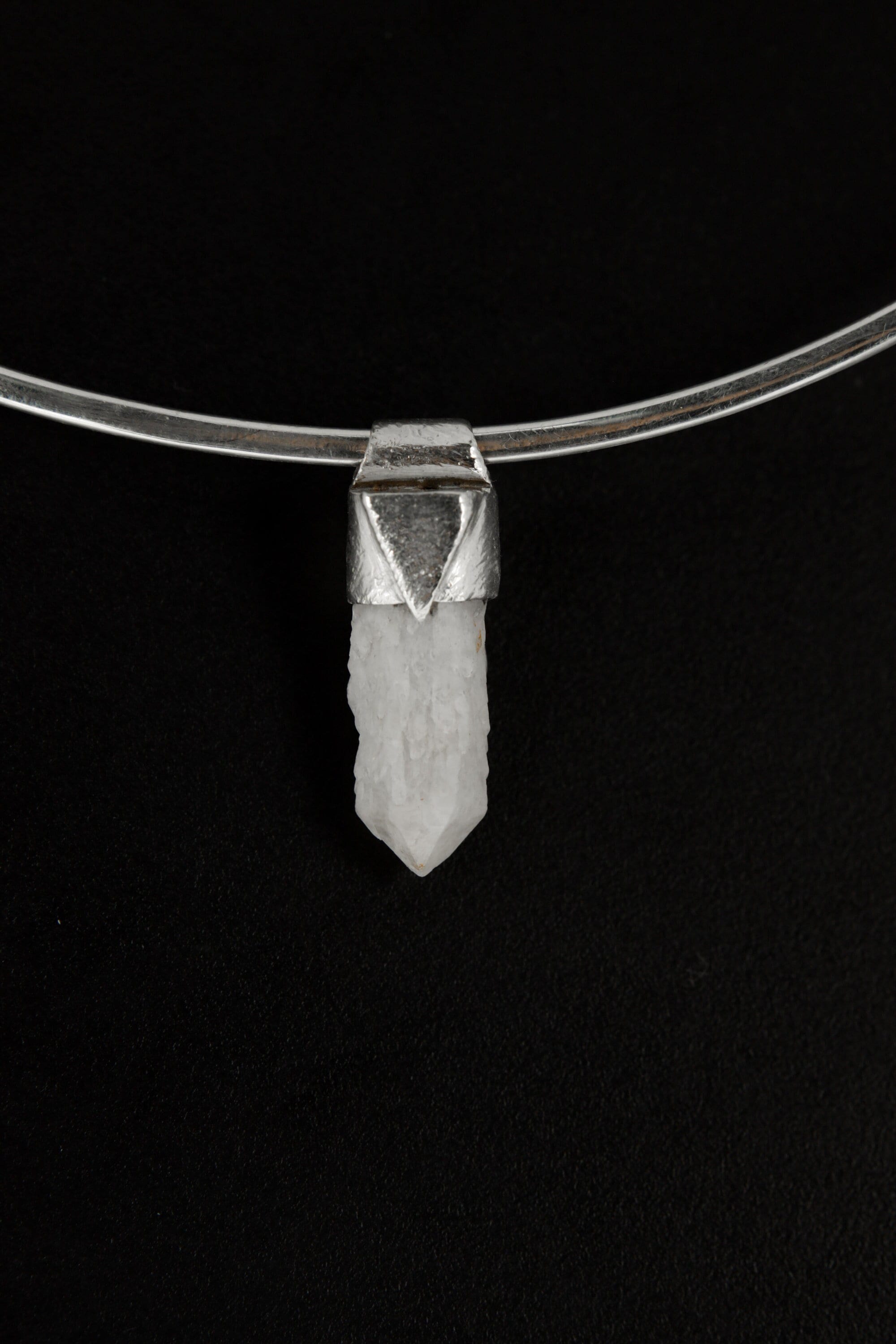 Australian Drusy Cathedral Candle Quartz Point Stack Pendant, Organic Textured Sterling Silver, Crown Chakra,Aquarius, Spiritual,Unique Gift