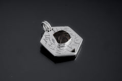 Terminated Tourmaline Cap - Sterling Silver Pendant - Shiny & Textured - Protection and Elegance