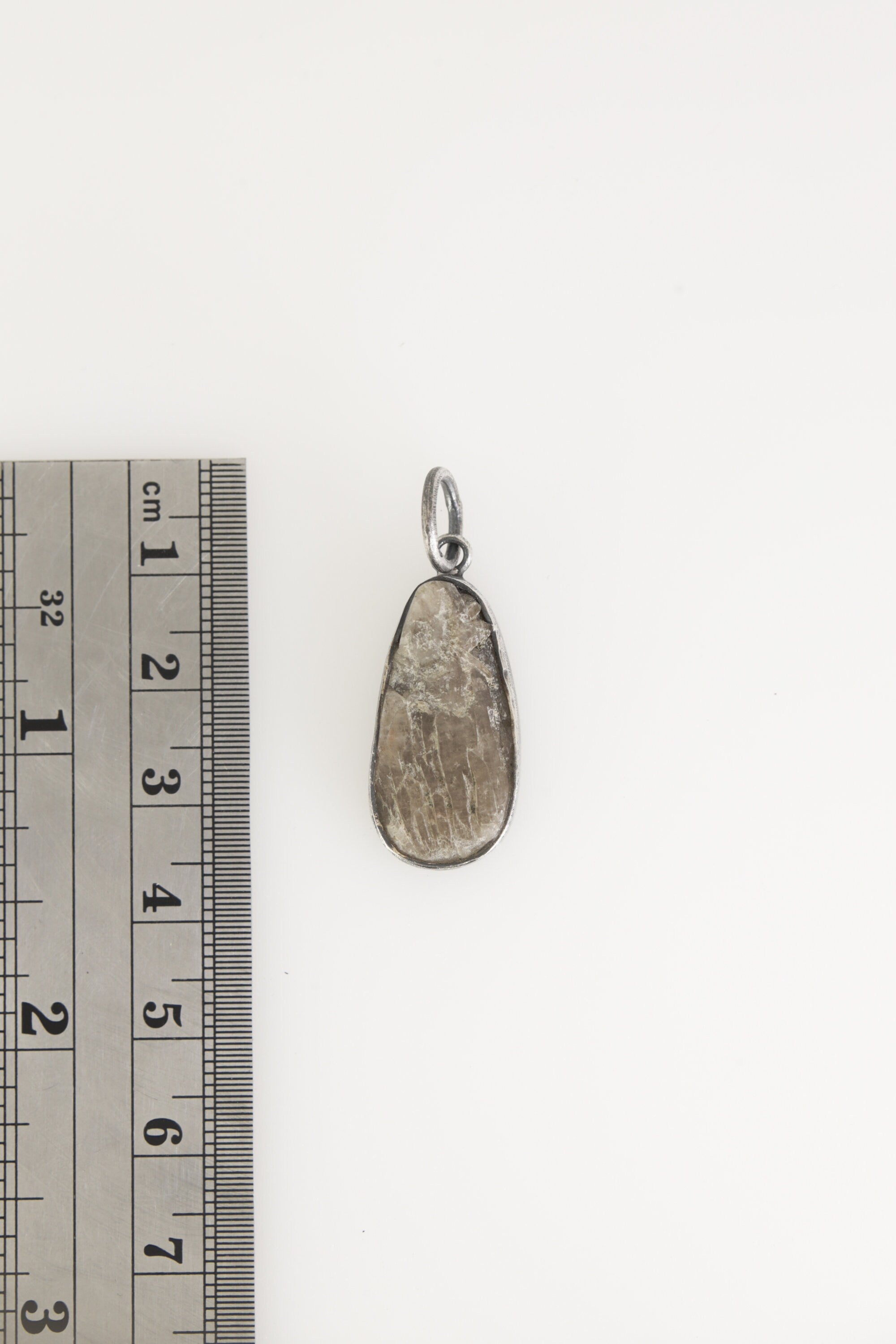 Ethereal Torrington Citrine Pendant - Sterling Silver - Oxidized - Brush Texture- NO/9