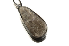 Ethereal Torrington Citrine Pendant - Sterling Silver - Oxidized - Brush Texture- NO/9