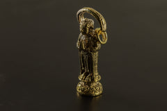 Gold Plated Brass Cast Golden Dhyana Mudra Buddha Pendant, Balinese Carving Talisman Necklace, Symbolic Spiritual Meditation Accessory