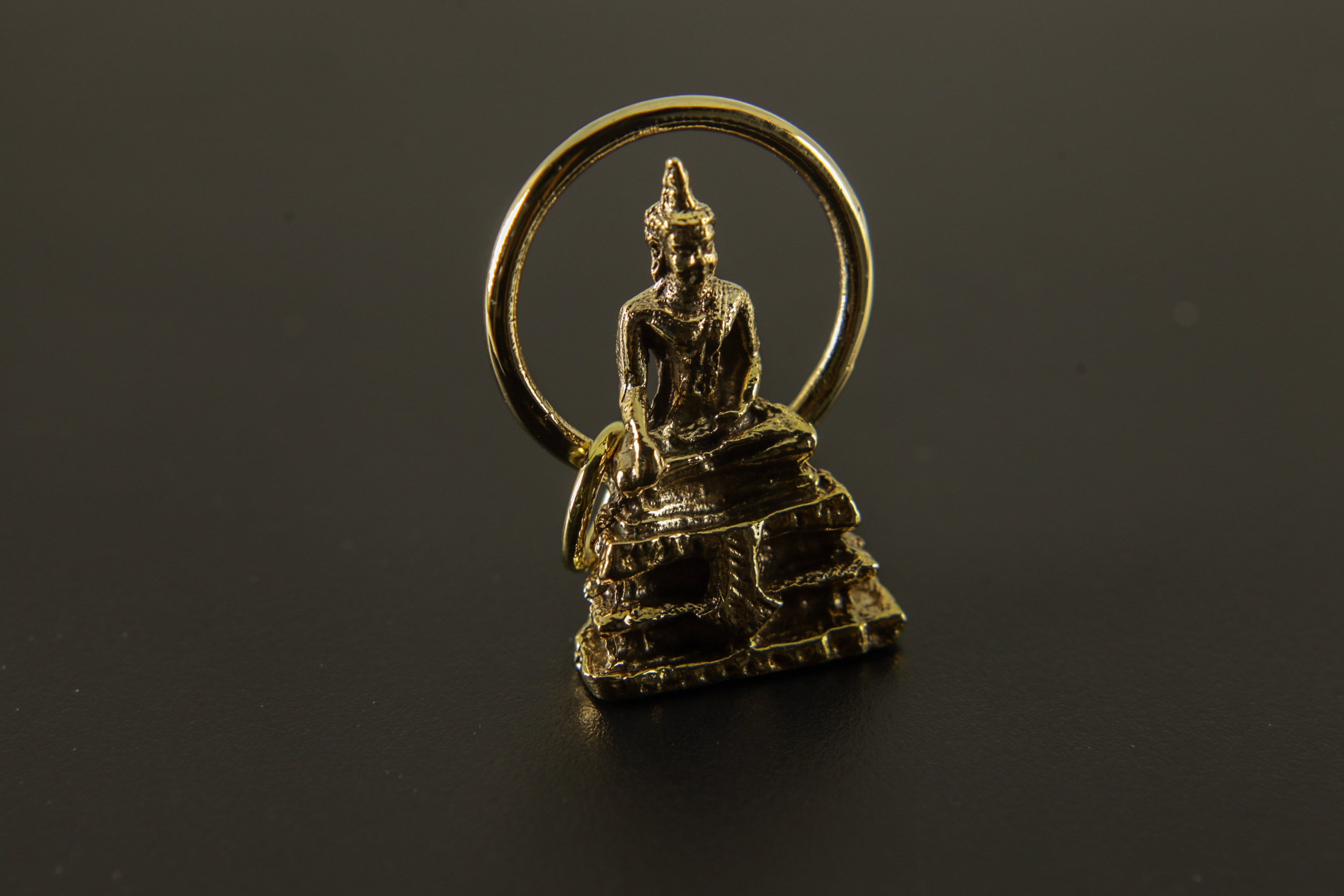 Gold Plated Brass Buddhist Pendant Necklace with Zenith Aureate Bodhi Talisman, Elegant Charm Symbolizing Wisdom and Serenity