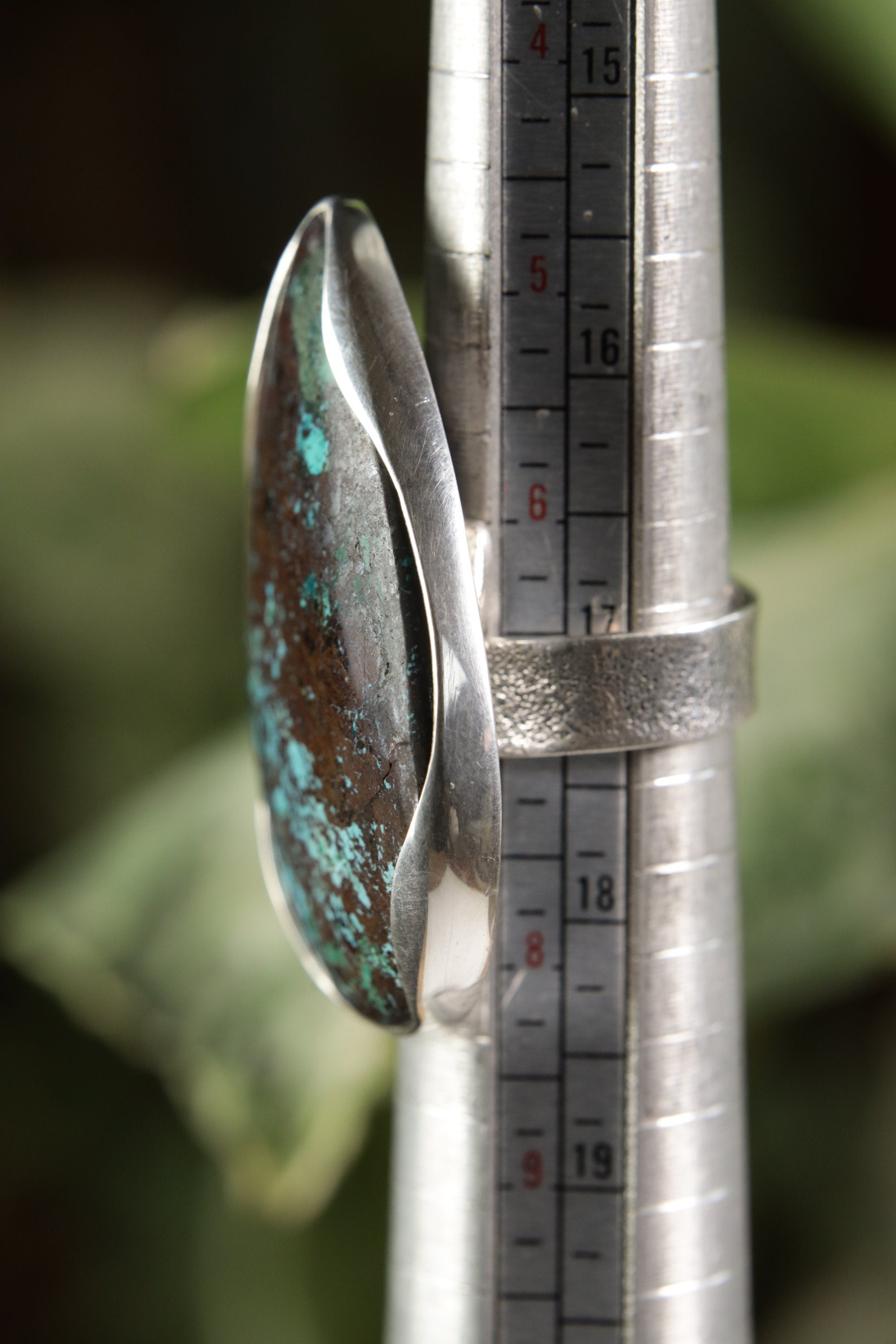 Sterling Silver Adjustable Ring, Large Teardrop Himalayan Turquoise, Textured Ring Band, modern Wavey Bezel Unisex Design Fits Sizes 5-12 US