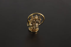 Cast Pendant with Radiant Ganesha Amulet - Gold Plated Brass Charm - Abundance & Protection, Hindu Symbolic Jewelry