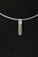 Natural Skeletal Gem Aquamarine - Stack Pendant - Organic Textured 925 Sterling Silver - Crystal Necklace