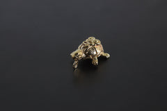 Gold Plated Brass Ancient Turtle Talisman Charm - Cast Pendant - Promotes Longevity & Protection - Mystical Animal Jewellery