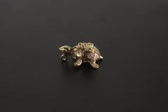 Gold Plated Brass Ancient Turtle Talisman Charm - Cast Pendant - Promotes Longevity & Protection - Mystical Animal Jewellery