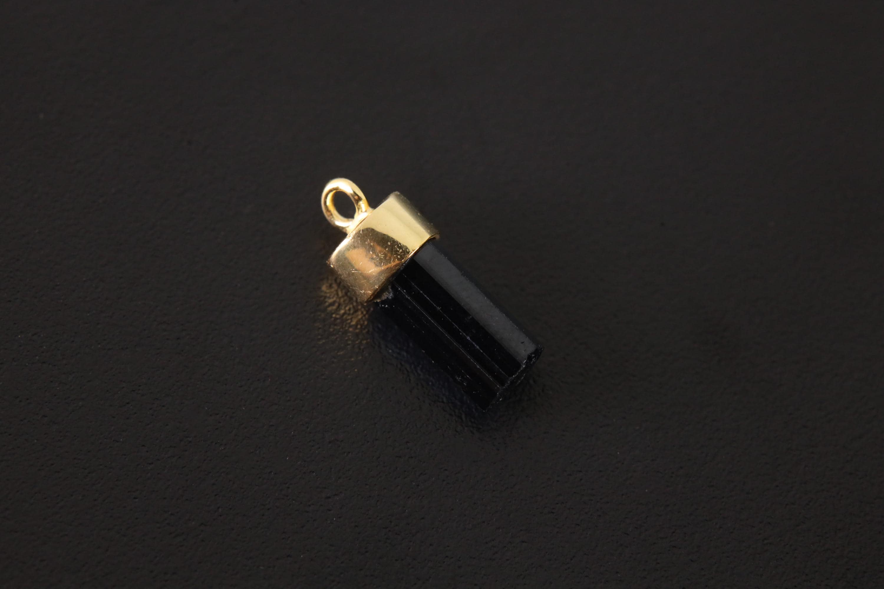 Single Black Tourmaline Dangle Hoop Earring, Gold Plated Sterling Silver, Protection and Focus, Root Chakra Jewelry, Unique Gift