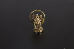 Cast Pendant with Radiant Ganesha Amulet - Gold Plated Brass Charm - Abundance & Protection, Hindu Symbolic Jewelry