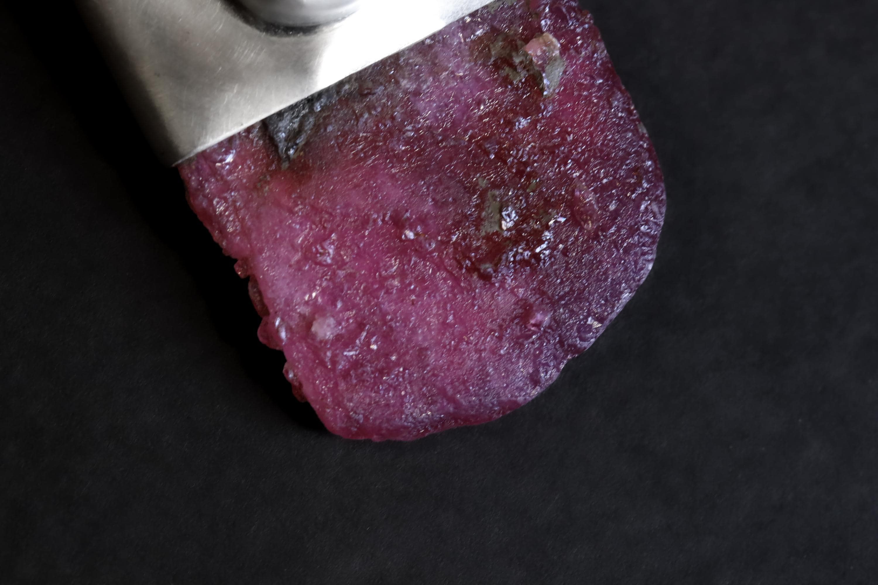 Large Chunky Natural Cambodian Hexagonal Ruby with Oval Faceted Rainbow Ethiopian Opal,Sterling Silver Pendant,Emotional Healing,Unique Gift