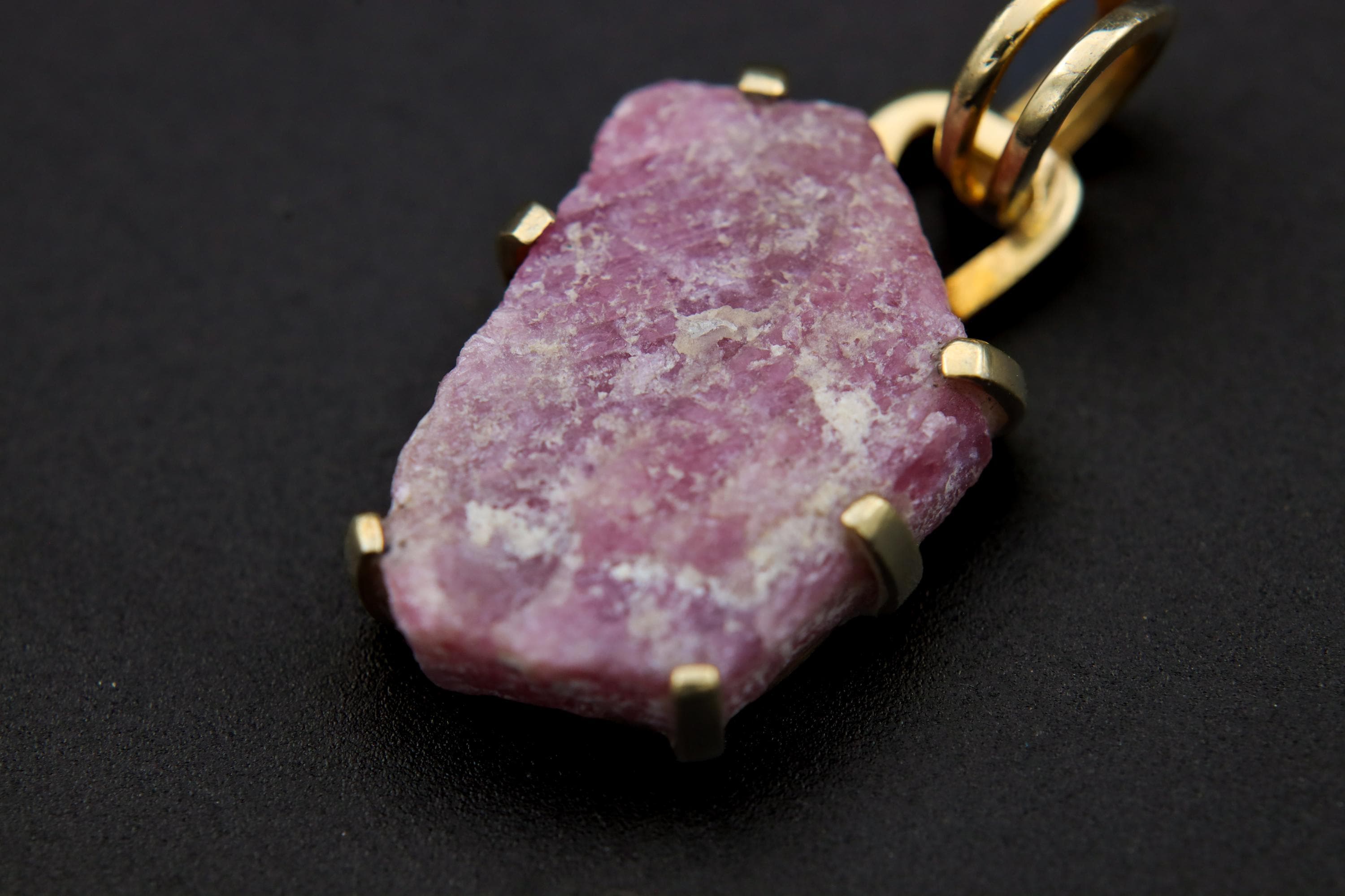 Natural Indian Ruby with Record Keepers, 18k Gold-Plated Sterling Silver, Raw Ruby & Mica Inclusion, Crystal Necklace, Unique Gift