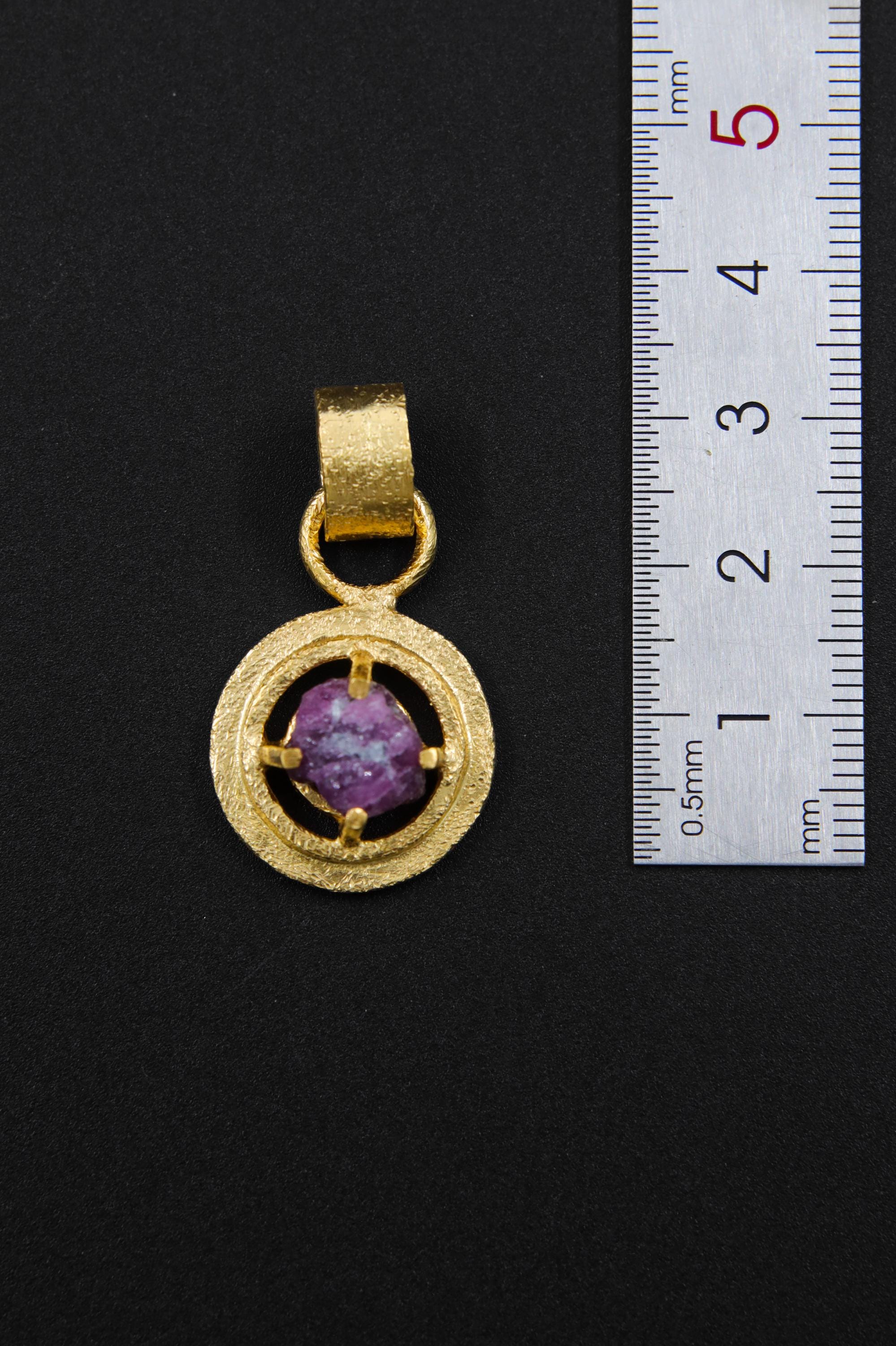 Rare Purple Vesuvianite Pendant, Sterling Silver, Strong Framed Claw Wire Setting, Sand Textured Crown Chakra Scorpio Zodiac 18k Gold Plated