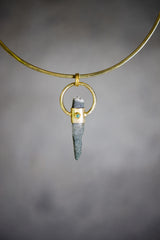 Himalayan Chlorite Quartz & Emerald Pendant, Sterling Silver Textured, 18K Gold Plated, Virgo Zodiac, Heart Chakra Jewelry, Unique Gift